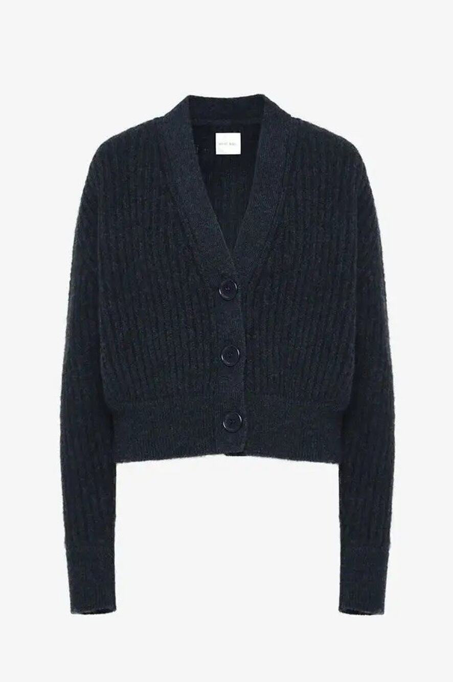 ANINE BING Maxwell Cardigan Sweater Indigo Blue Oversized Wool Mohair Women’s XS
